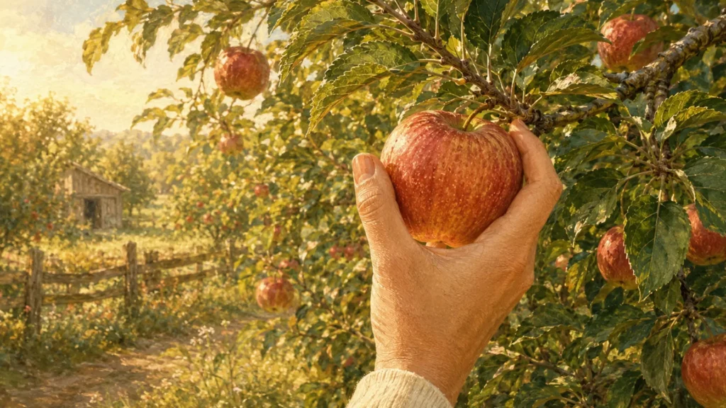Apple and hand illustration Floretika