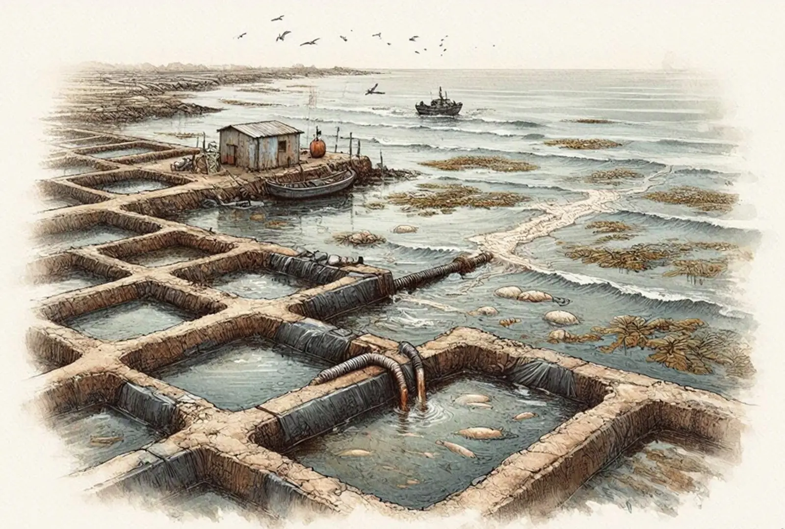 Fish farm illustration